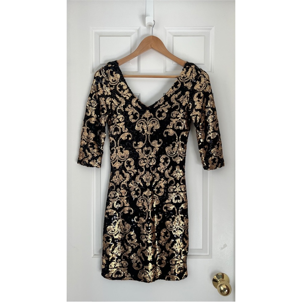 Dynamite Damask All Over Sequins Dress